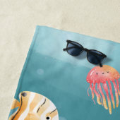 海の子供の名前の下にかわいい ビーチタオル (インサイチュ)