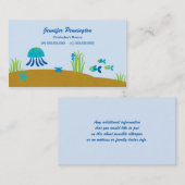 海の子供の呼出しの名刺の下でかわいい コーリングカード (正面/裏面)