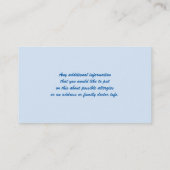 海の子供の呼出しの名刺の下でかわいい コーリングカード (裏面)