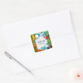 海の子供の誕生日党の好意の下のおもしろい スクエアシール (封筒)