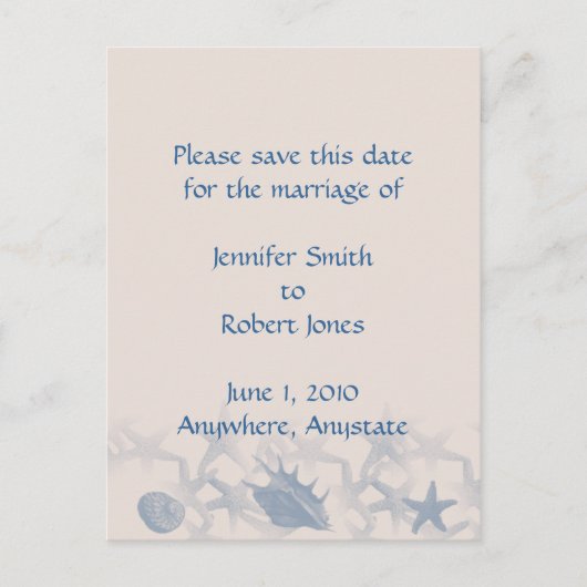 海の宝はがき、日付を保存 案内ポストカード (正面)