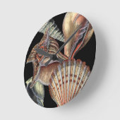 海の宝物 ラウンド壁時計 (傾斜)