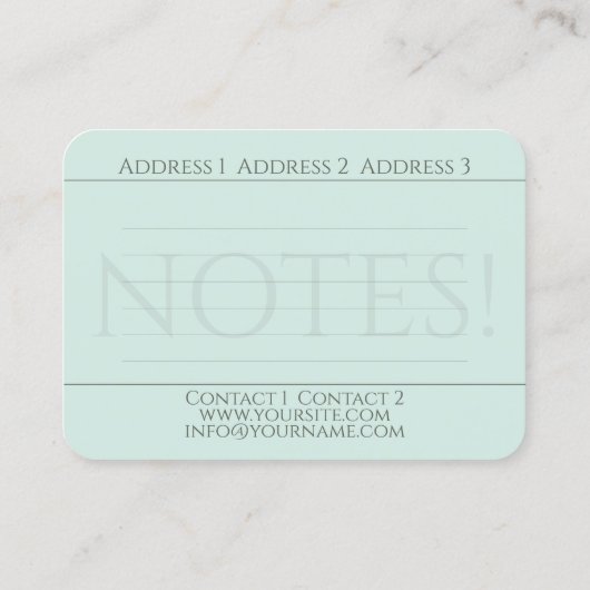 海の宝物 – 名刺 (裏面)