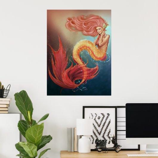 海の宝石の秘密の海の人魚 ポスター (ホームオフィス)