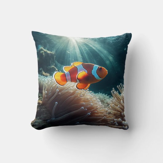 海の宝石： Dolnfish Anemone クッション (正面)