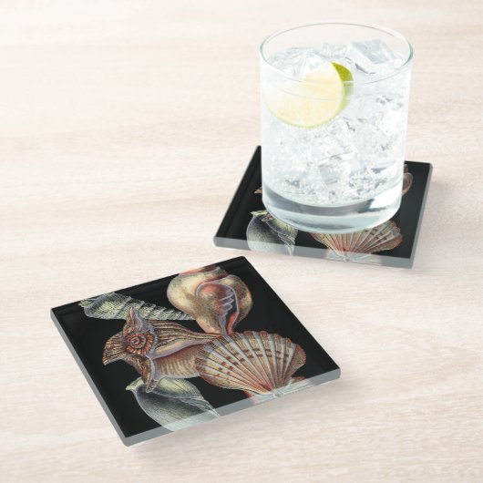 海の宝 ガラスコースター (アングル)