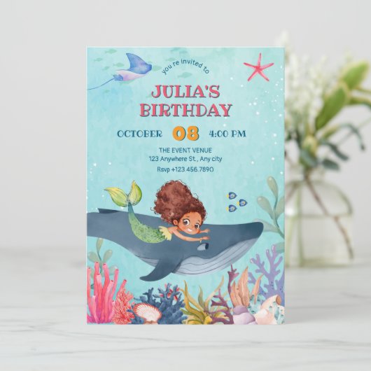 海の小さな人魚と鯨の誕生日の下で 招待状 (スタンド正面)