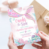 海の小さな人魚の最初の1歳の誕生日 招待状