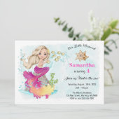 海の小さな人魚の誕生日パーティーInvitaの下 招待状 (スタンド正面)