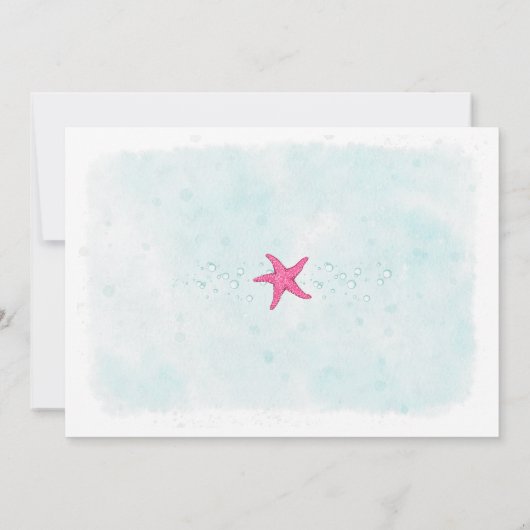 海の小さな人魚の誕生日パーティーInvitaの下 招待状 (裏面)