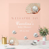 海の小さな真珠の下で海の赤ちゃんシャワー歓迎 アクリルサイン (ウェディング)