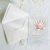 海の小さな真珠の海の赤ちゃんシャワー アクリル招待状