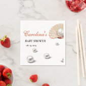 海の小さな真珠の海の赤ちゃんシャワー スタンダードカクテルナプキン (インサイチュ)