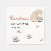 海の小さな真珠の海の赤ちゃんシャワー スタンダードカクテルナプキン (正面)