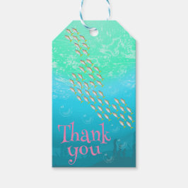 海の小魚の誕生日パーティーの下で ギフトタグ