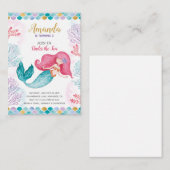 海の少女の下の人魚の水色の誕生日 ノートカード (正面/裏面)