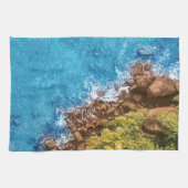 海の岩、ビュー1 キッチンタオル (横)