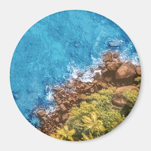 海の岩、ビュー1 マグネット (正面)