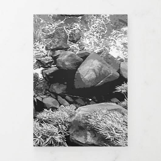 海の岩、ビュー2 三つ折りクリスマスカード (カバー)