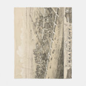 海の島都市NJ (1885年)のヴィンテージの絵解き地図 フリースブランケット (正面)