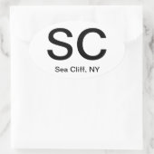 海の崖 – 国の上にある！ 楕円形シール (バッグ)