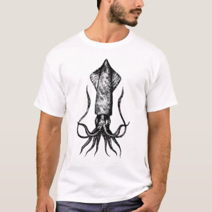 海の巨大なイカの深い Tシャツ