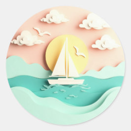 海の帆船 ラウンドシール