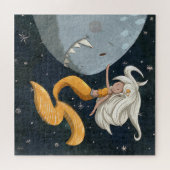 海の底で可愛い人魚とサメ ジグソーパズル (横)