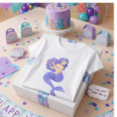 海の底の人魚の子供Tシャツ | かわいいパステルオ Tシャツ