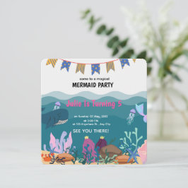 海の底の人魚の誕生日パーティー 誕生日 招待状
