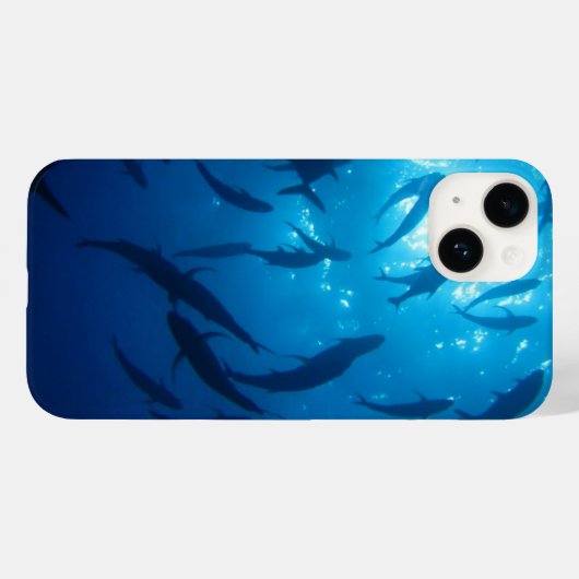 海の底の日光が魚の群れの下に Case-Mate iPhoneケース (裏面 (横))