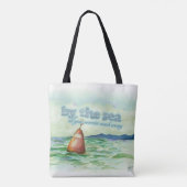 海の心配によってウォッシュウォーターカラーアートトートバッグ トートバッグ (裏面)