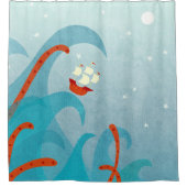 海の怪物セーリング シャワーカーテン (正面)