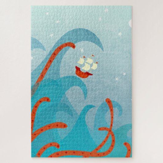 海の怪物セーリング ジグソーパズル (縦)