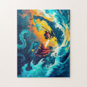 海の怪物・オブ・ザ・ハイSと戦う小海賊 ジグソーパズル (縦)