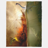 海の怪物 フリースブランケット (正面)