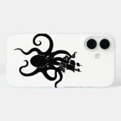 海の怪物・ブラック&ホワイト・クラーケン船 Case-Mate iPhoneケース (裏面 (横))