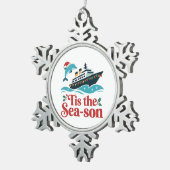 海の息子のクルージングファミリーおもしろいマッチング スノーフレークピューターオーナメント (右)