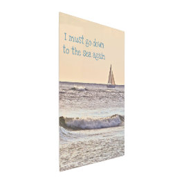 海の愛と海の上でのセーリング/孤独な帆船 メタルプリント