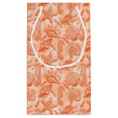 海の手描きのパターン スモールペーパーバッグ (裏面)