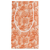 海の手描きのパターン スモールペーパーバッグ (正面)