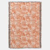 海の手描きのパターン スローブランケット (正面縦)