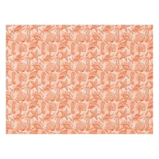 海の手描きのパターン テーブルクロス (正面(横))