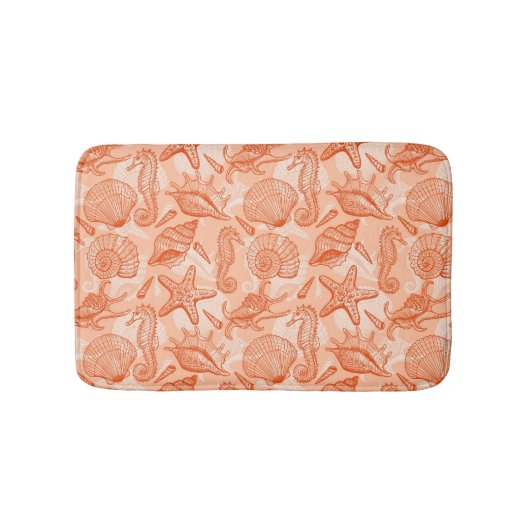 海の手描きのパターン バスマット (正面)