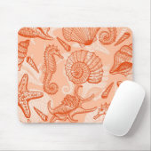 海の手描きのパターン マウスパッド (マウス)