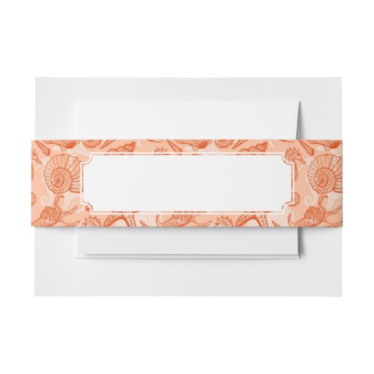 海の手描きのパターン 招待状ベリーバンド (正面例)