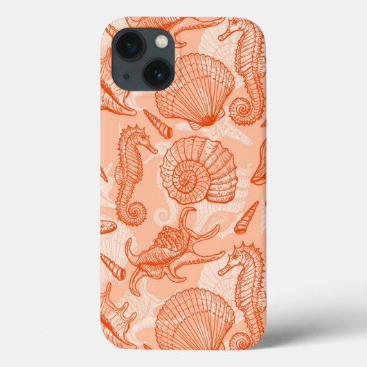 海の手描きのパターン Case-Mate iPhoneケース (裏面)