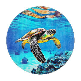 海の抱擁：ウミガメの旅 カッティングボード