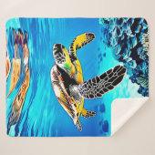 海の抱擁：ウミガメの旅 シェルパブランケット (正面(横))