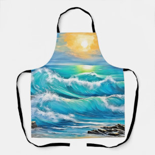 海の抱擁: Wave Art エプロン